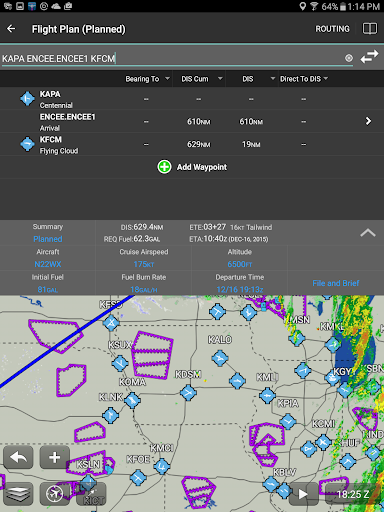 Garmin Pilot list_