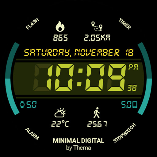 Minimal Digital Watch Face list_12