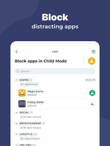 Parental Control - Kidslox list_