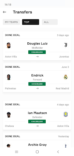 OneFootball - Soccer Scores list_